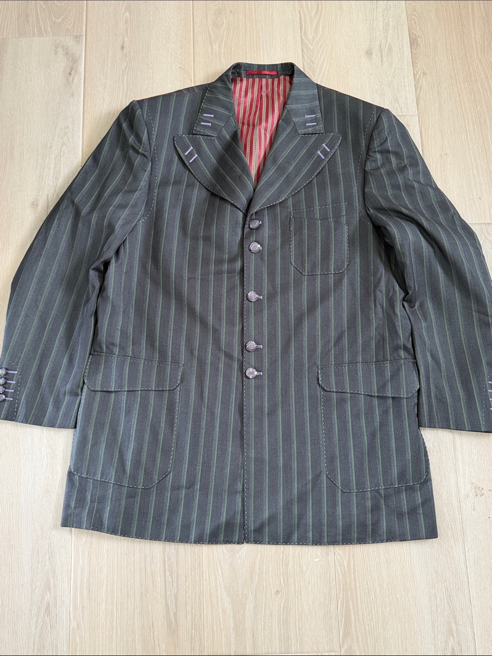 Vintage Valentino Ferrel Pinstripe Blazer XL Long Y2K